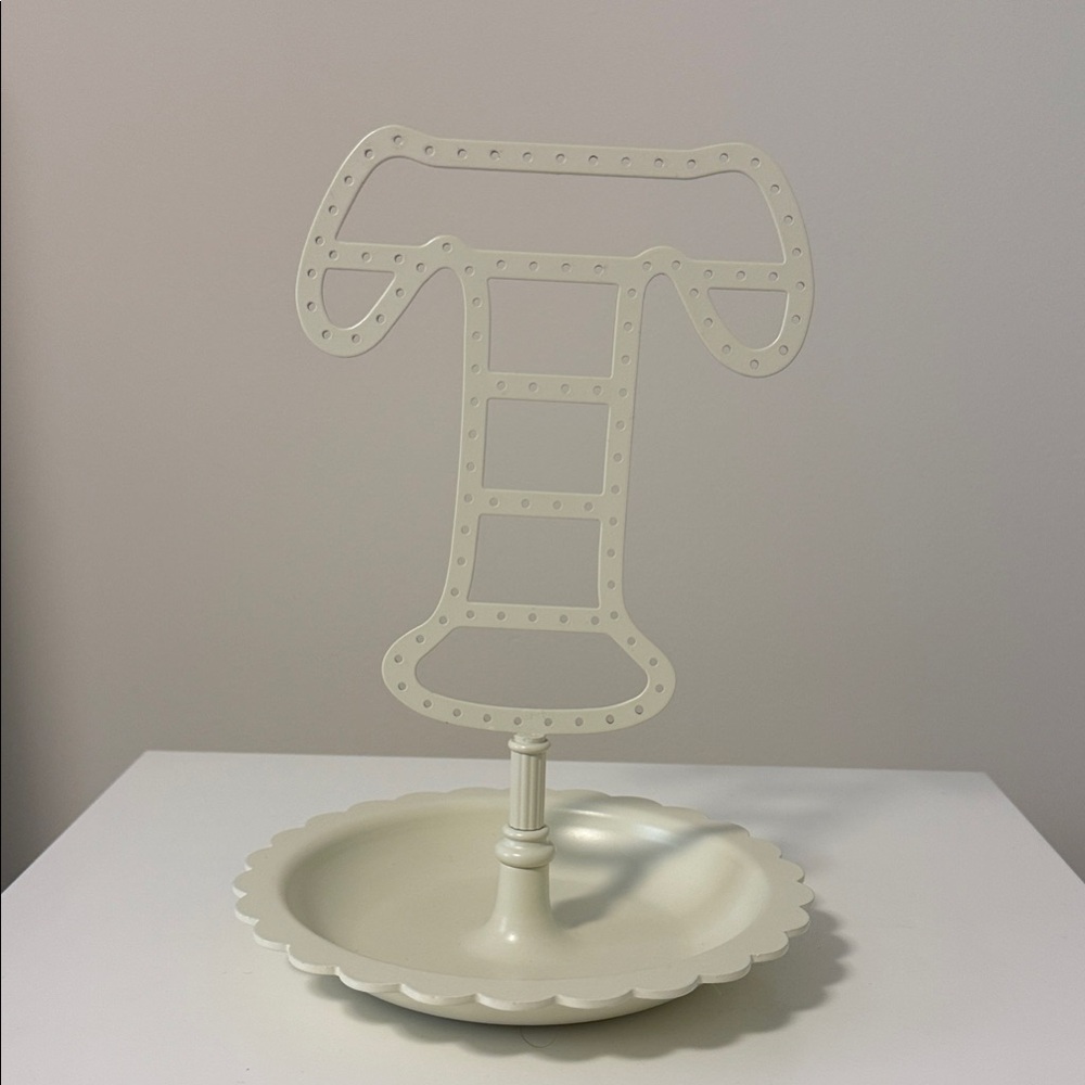 Cream Monogram Jewelry Holder
